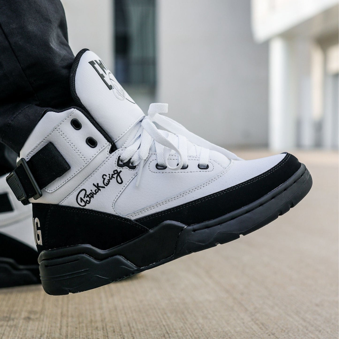 Patrick Ewing Athletics Men's 1EW90112-003 33 HI Black White Silver Basketball Shoes