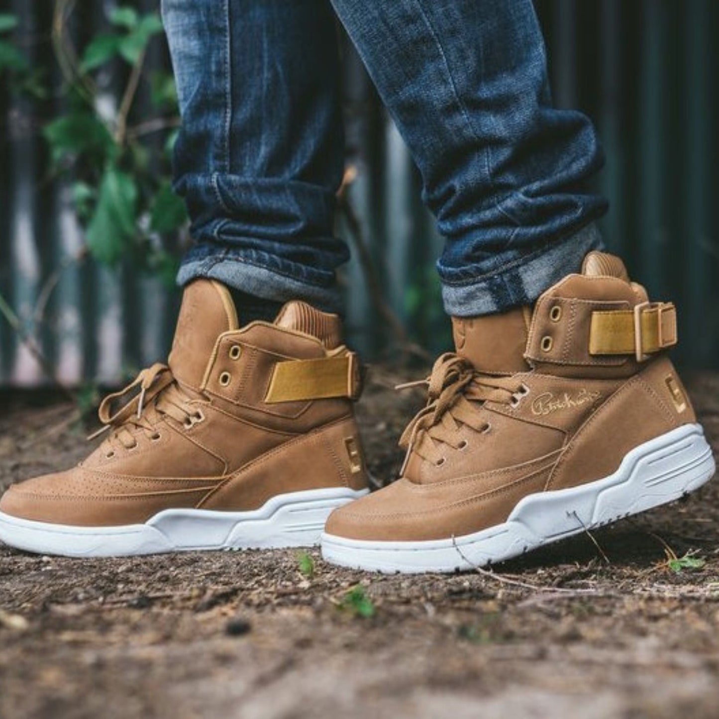 Patrick Ewing Athletics Men's 1EW90196-920 33 HI Tan White Basketball Shoes