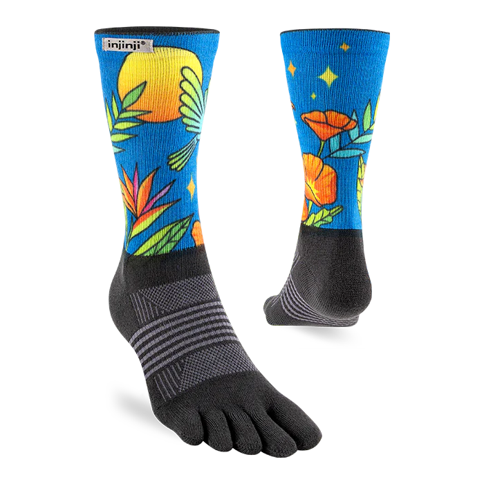 Injinji Trail Sock | Midweight | Crew Length | Parrot | Womens