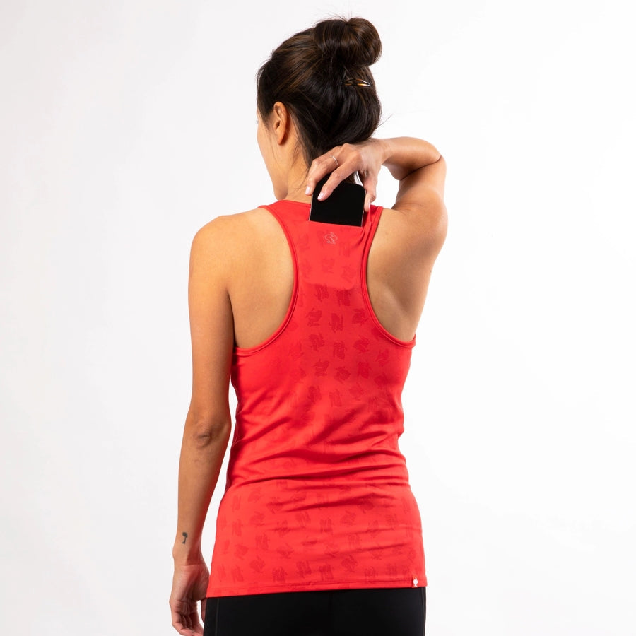 rabbit Bunny Hop Support & Pocket Singlet | Hibiscus | Womens