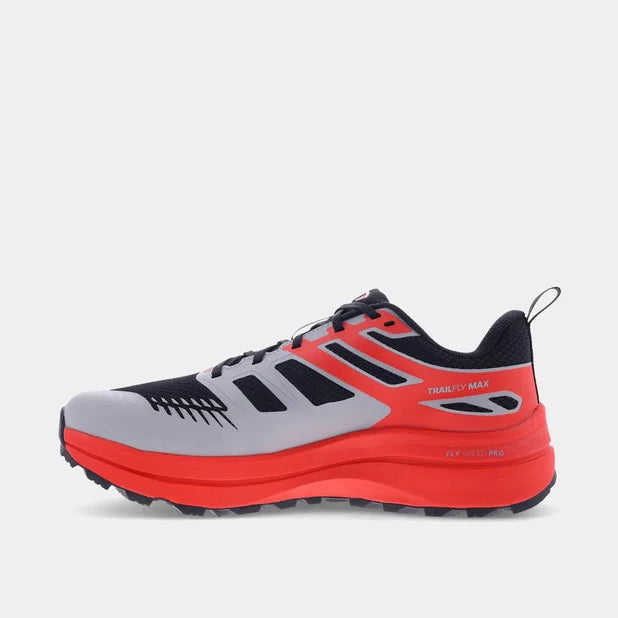 INOV8 Men's TrailFly Max Wide - Black/Light Grey/Red