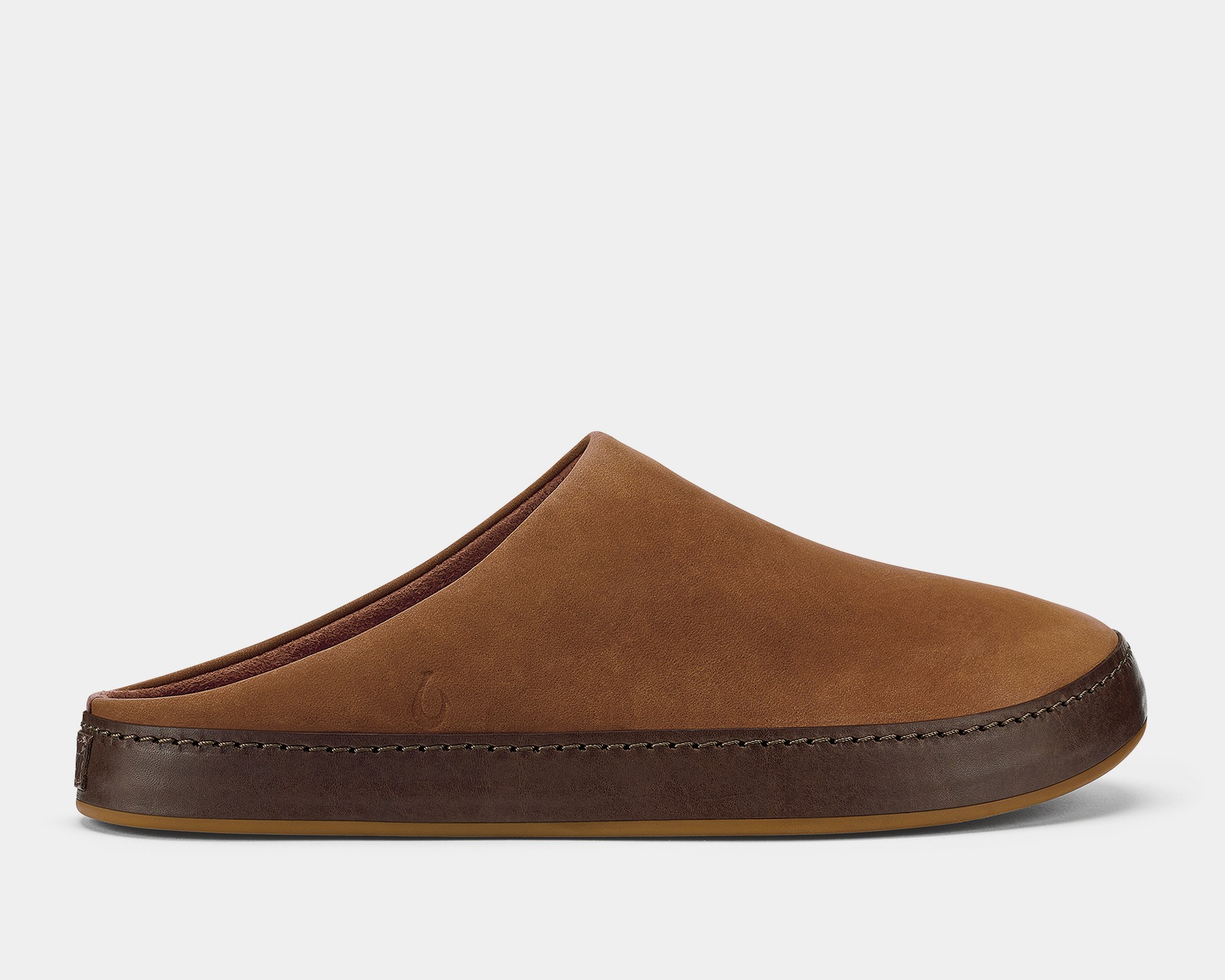 Brown slipper on a light gray background