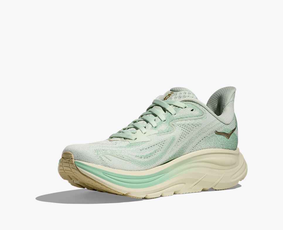 HOKA Women's Clifton 10 Wide - Sea Glass/Jadeite