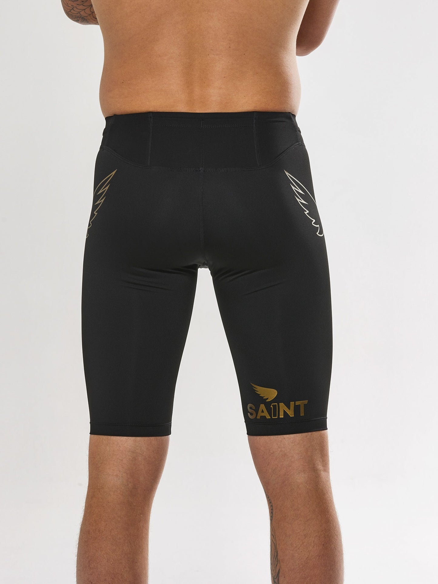 Saint Men's P1 Elite Compression Shorts Drawcord - Black