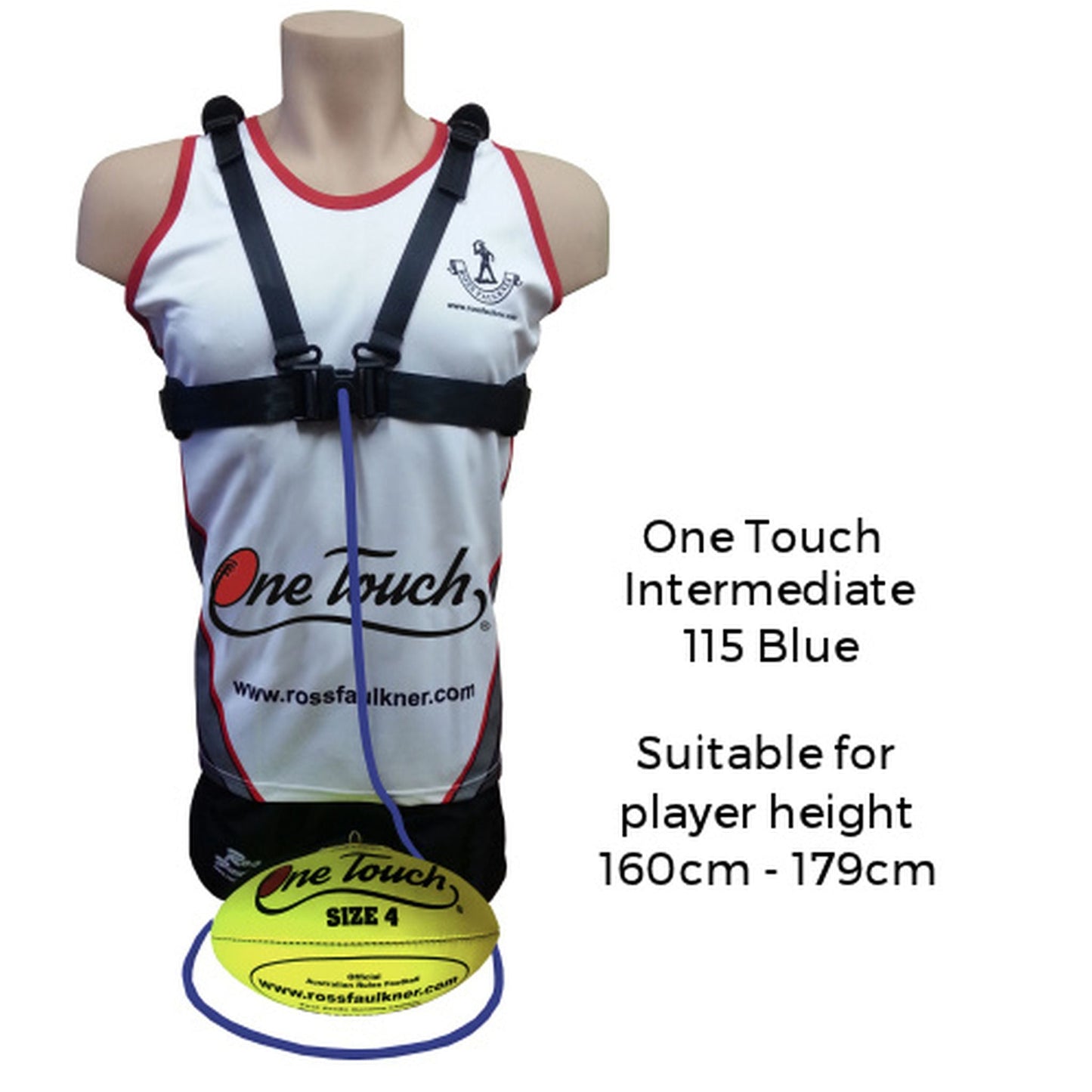 Ross Faulkner One Touch Intermediate Football Trainer (SIZE 4) - BLUE