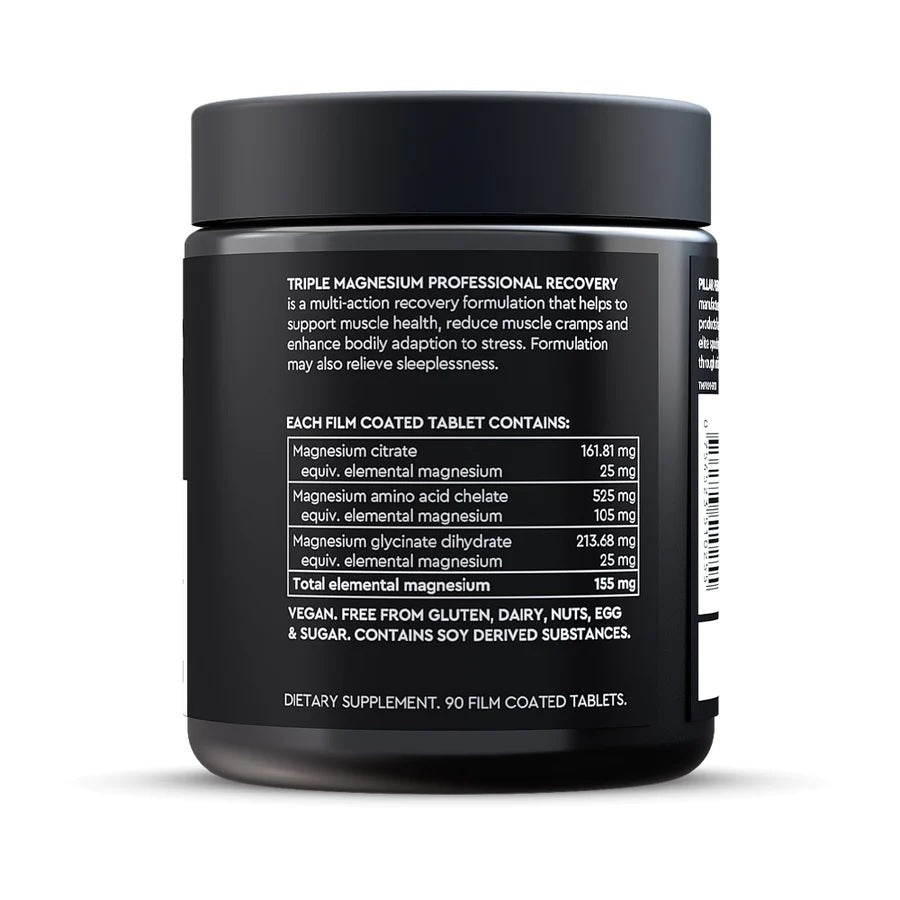 Pillar Performance | Triple Magnesium Professional Recovery | 90 Tablets