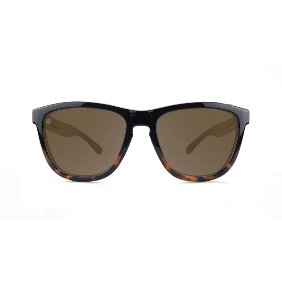 Knockaround Sunglasses | Premiums | Glossy Black and Tortoise Shell Fade / Amber