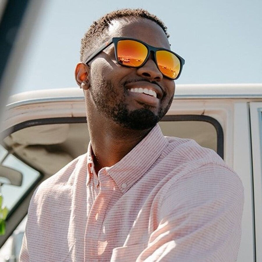 Knockaround Sunglasses | Fast Lanes | Matte Black / Red Sunset