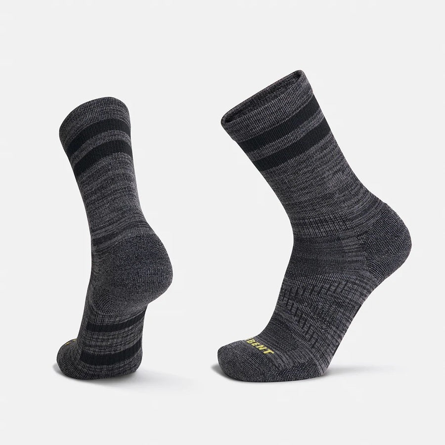 Le Bent Trail Sock | Targeted Cushion | 3/4 Crew Length | Black Marle