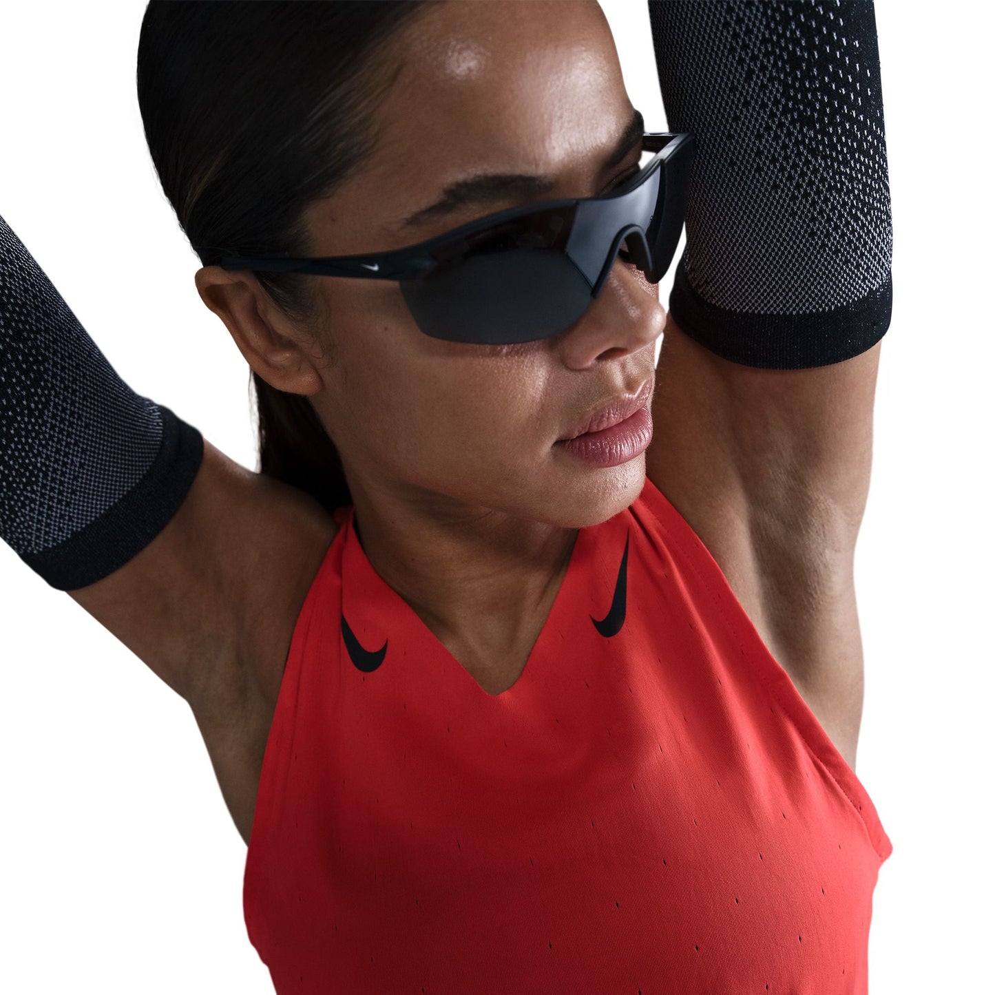 Nike AeroSwift Singlet | Light Crimson / Black | Womens