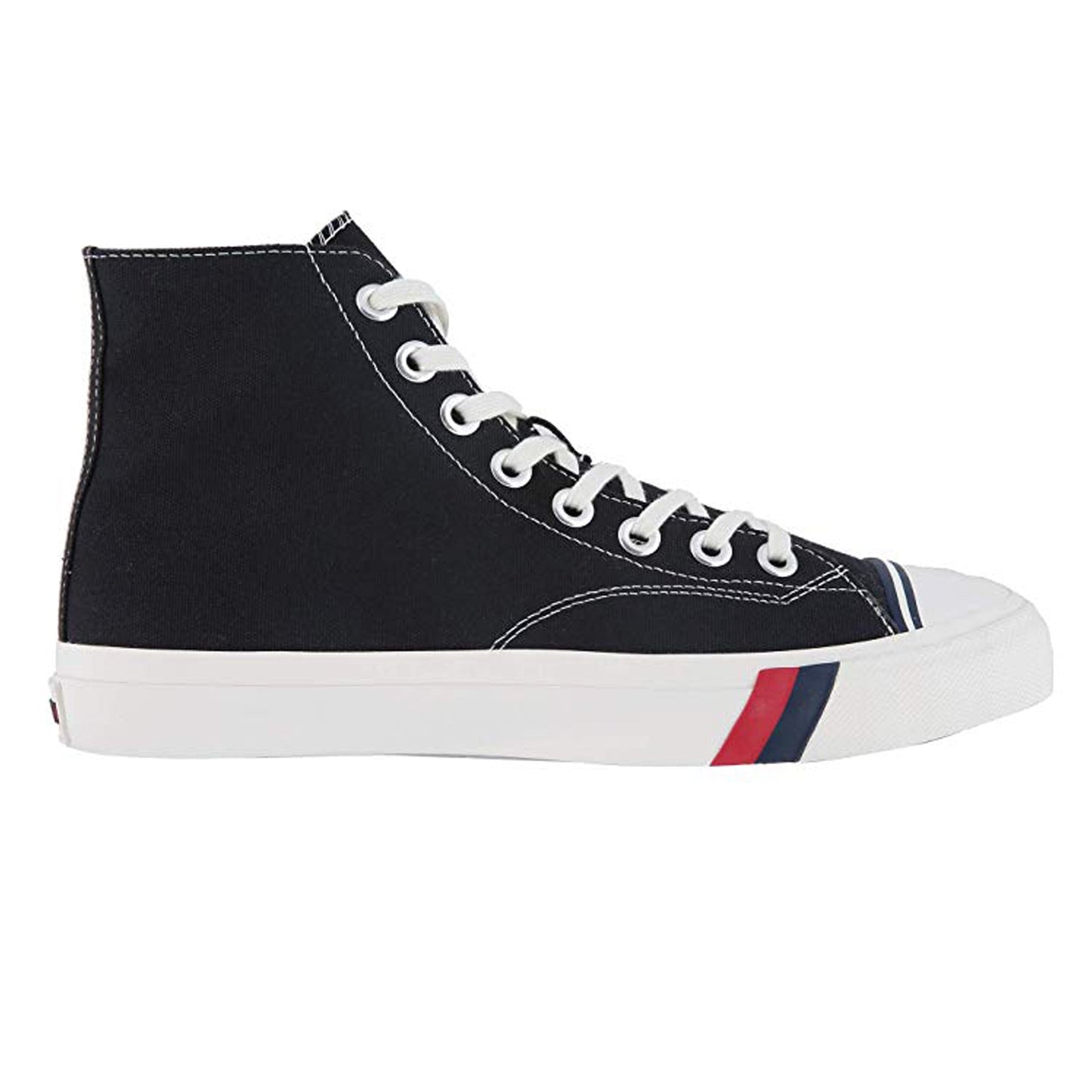 Side view of Pro-Keds Men's Royal Hi Canvas Black Sneakers.