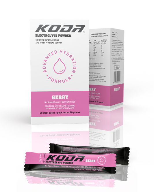 Koda Electrolyte Powder Stick 80g (20 Stick Packs) - Berry