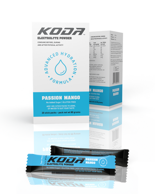 Koda Electrolyte Powder Stick 80g (20 Stick Packs) - Passion Mango