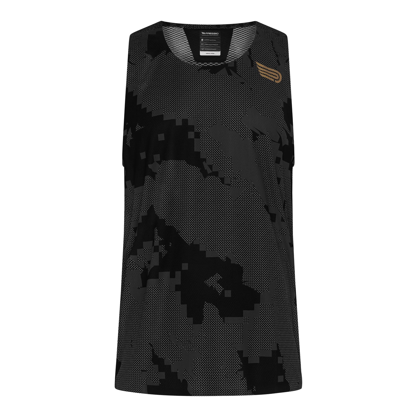 Pressio Men's Run Elite Singlet - CAM/BLK