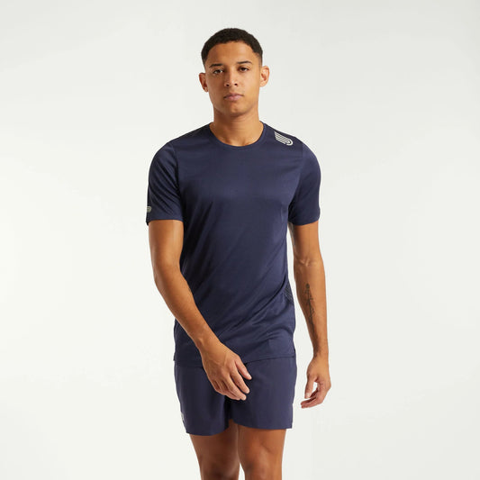 Pressio Men¡¯s Run Elite Short Sleeve Top - NVY/SLV