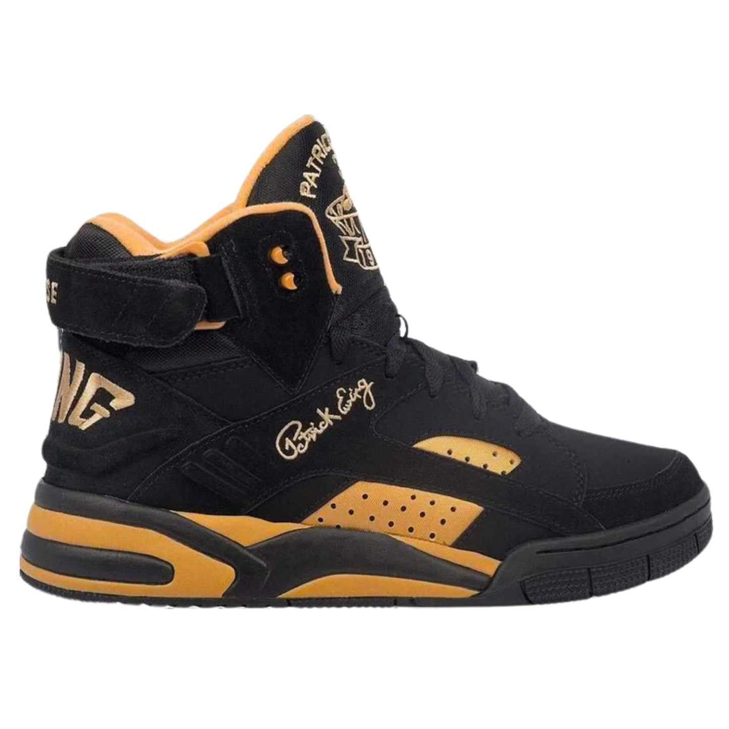 Patrick Ewing Athletics Men's 1BM00143-040 ECLIPSE Black Gold Basketball Shoes