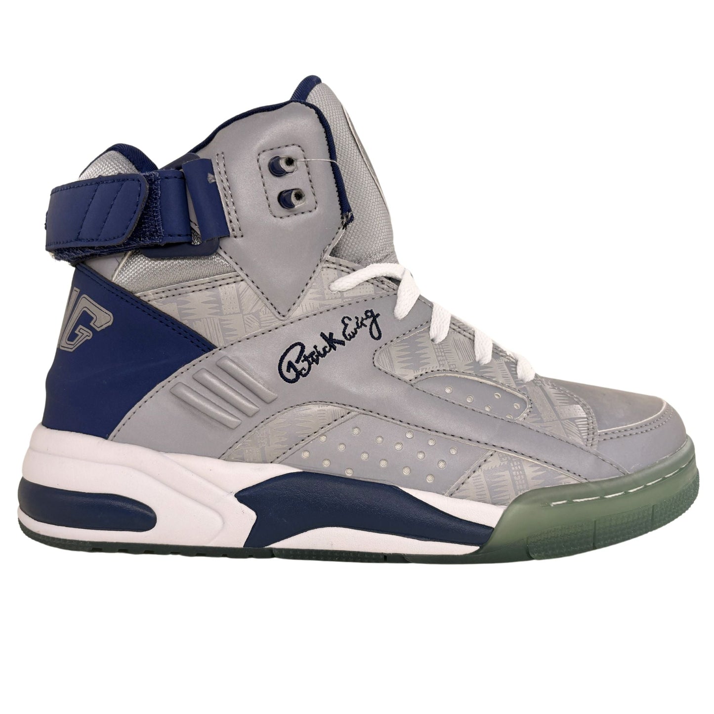 Patrick Ewing Athletics Men's 1BM00214-068 ECLIPSE BIG G Grey Navy Basketball Shoes