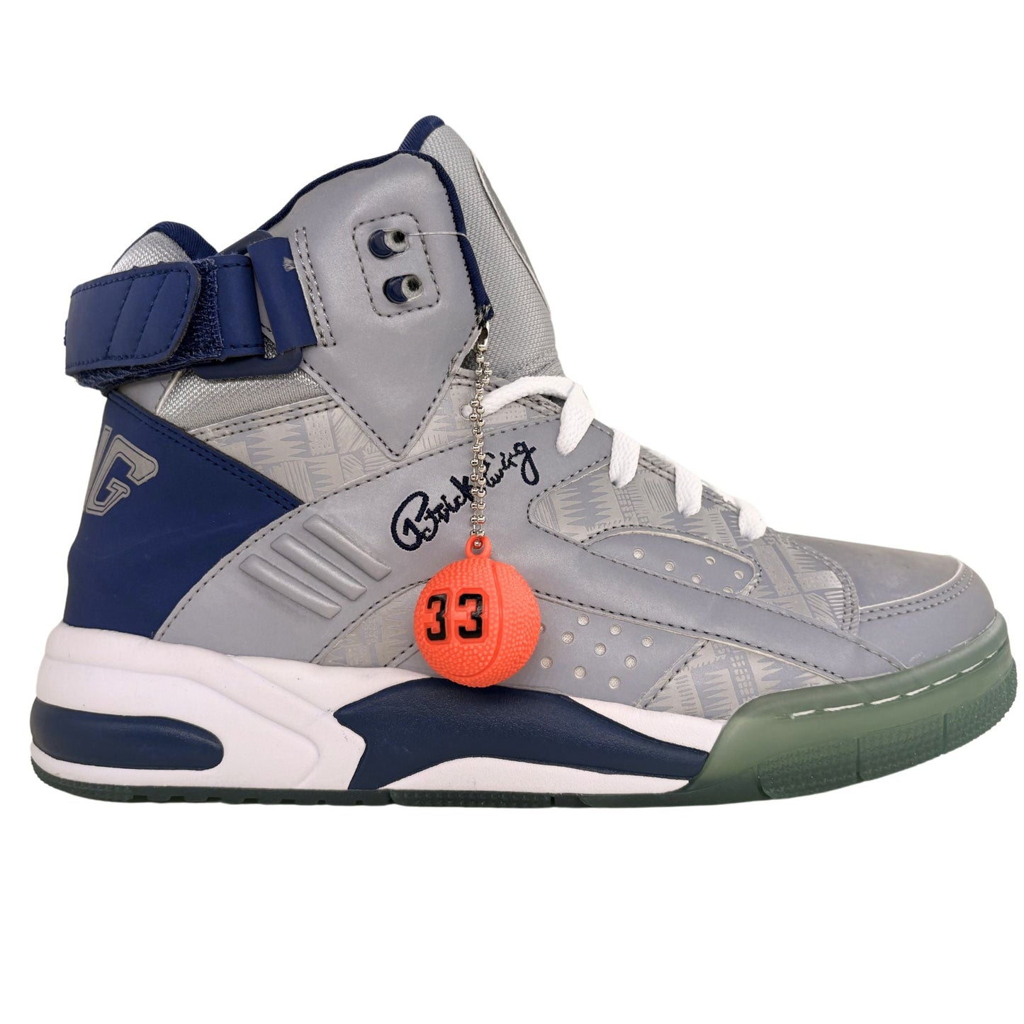 Patrick Ewing Athletics Men's 1BM00214-068 ECLIPSE BIG G Grey Navy Basketball Shoes