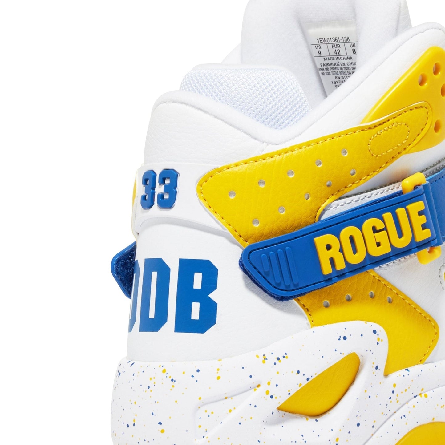 Patrick Ewing Athletics Men's 1BM01361-138 Rogue x ODB Brooklyn Zoo White Royal Yellow Basketball Shoes