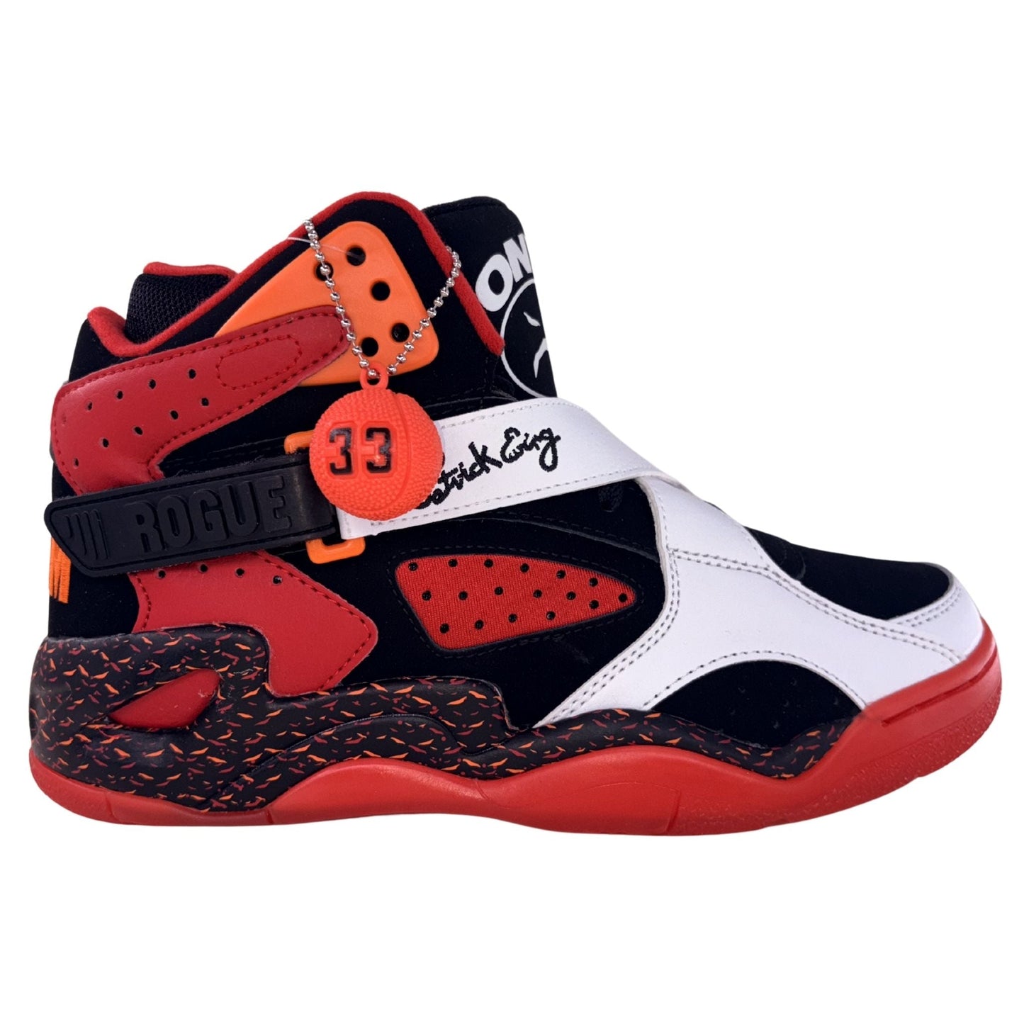 Patrick Ewing Athletics Men's 1BM02100-014 ROGUE X ONYX Black Red Basketball Shoes