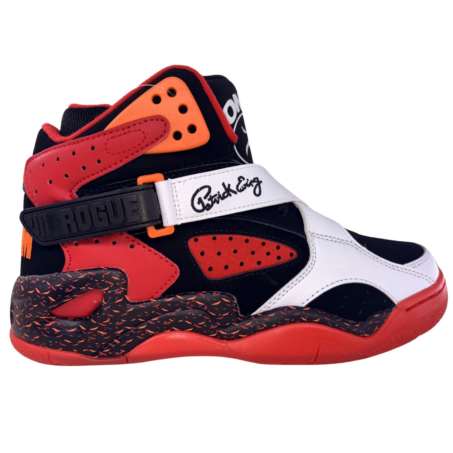 Patrick Ewing Athletics Men's 1BM02100-014 ROGUE X ONYX Black Red Basketball Shoes
