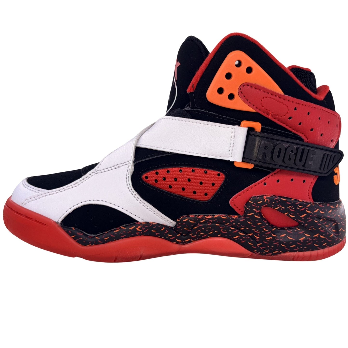 Patrick Ewing Athletics Men's 1BM02100-014 ROGUE X ONYX Black Red Basketball Shoes