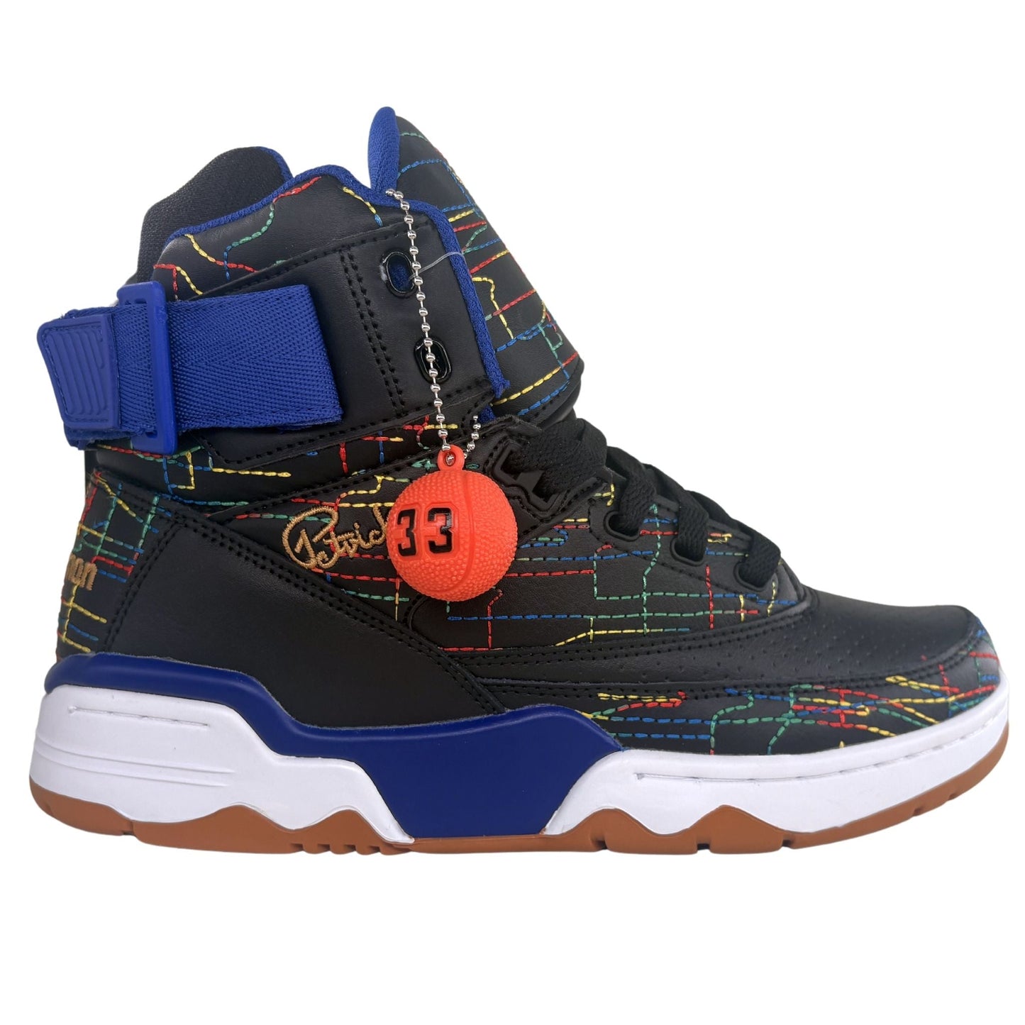 Patrick Ewing Athletics Men's 1BM02159-018 EWING 33 HI X COMMON Black White Blue Basketball Shoes