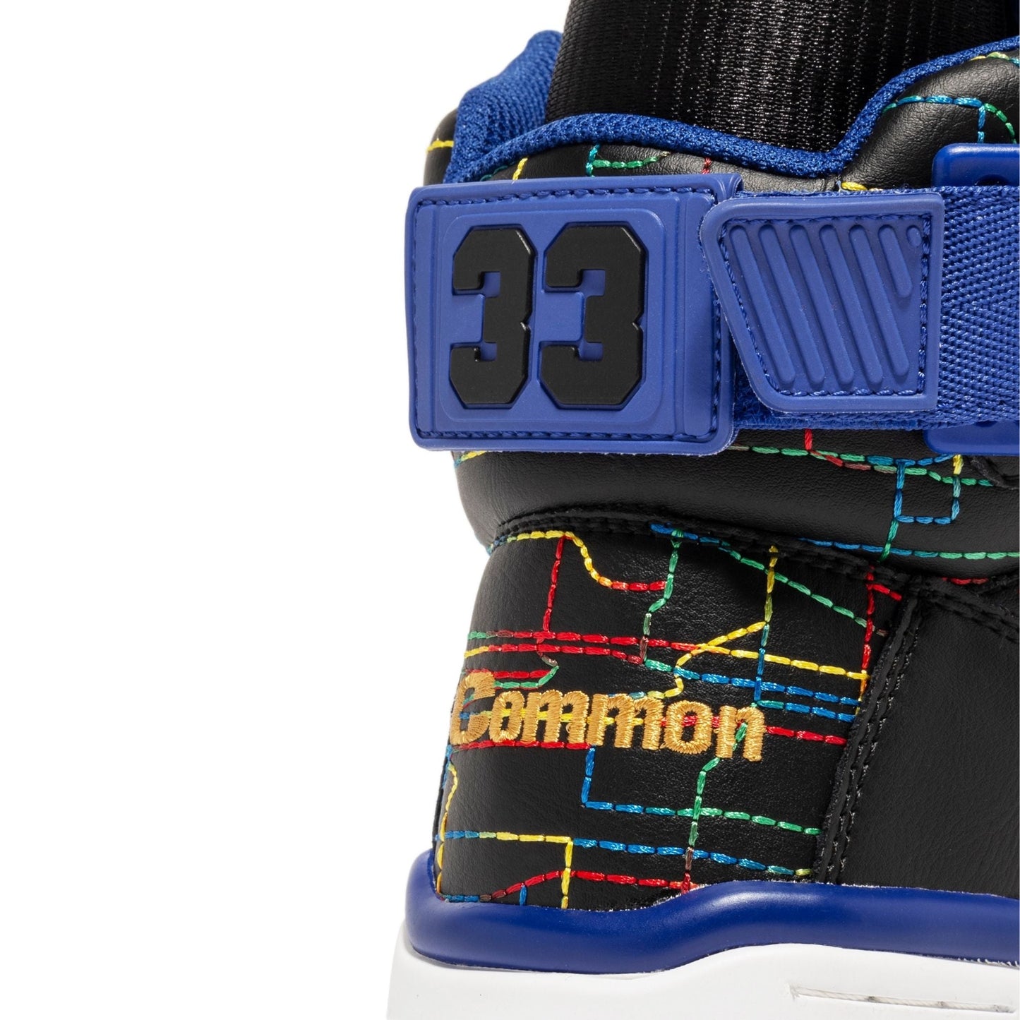 Patrick Ewing Athletics Men's 1BM02159-018 EWING 33 HI X COMMON Black White Blue Basketball Shoes