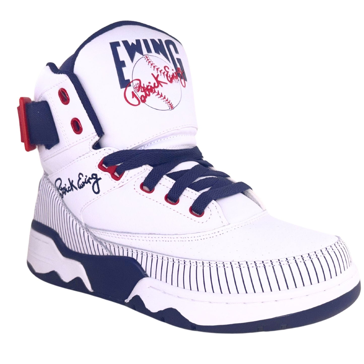 Patrick Ewing Athletics Men's 1BM02385-124 EWING 33 HI X BRONX White Navy Red Basketball Shoes