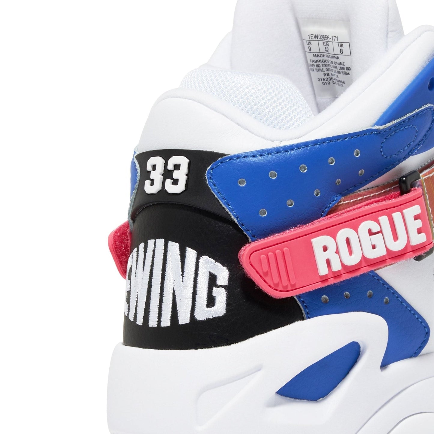 Patrick Ewing Athletics Men's 1EW02656-171  Rogue White Black Blue Acid Lime Basketball Shoes