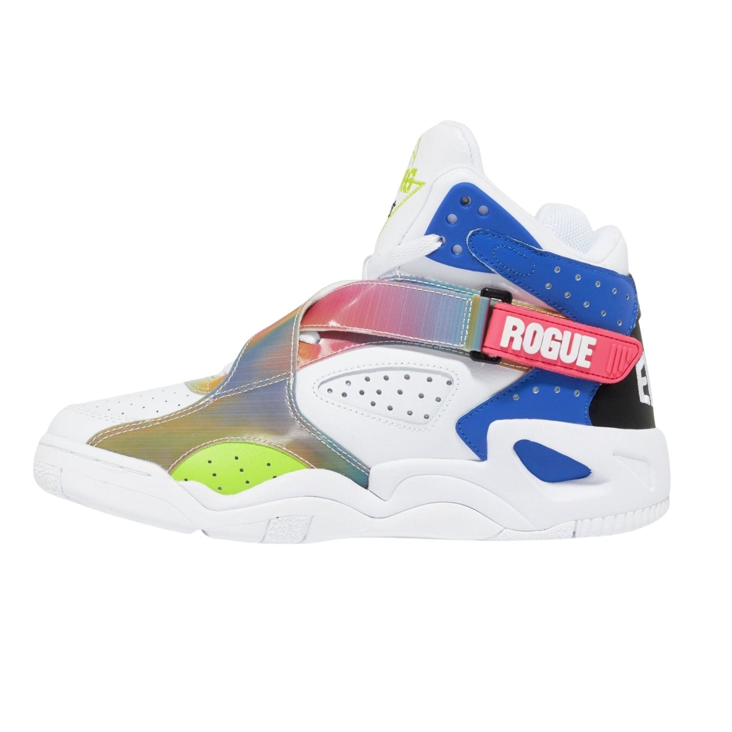 Patrick Ewing Athletics Men's 1EW02656-171  Rogue White Black Blue Acid Lime Basketball Shoes