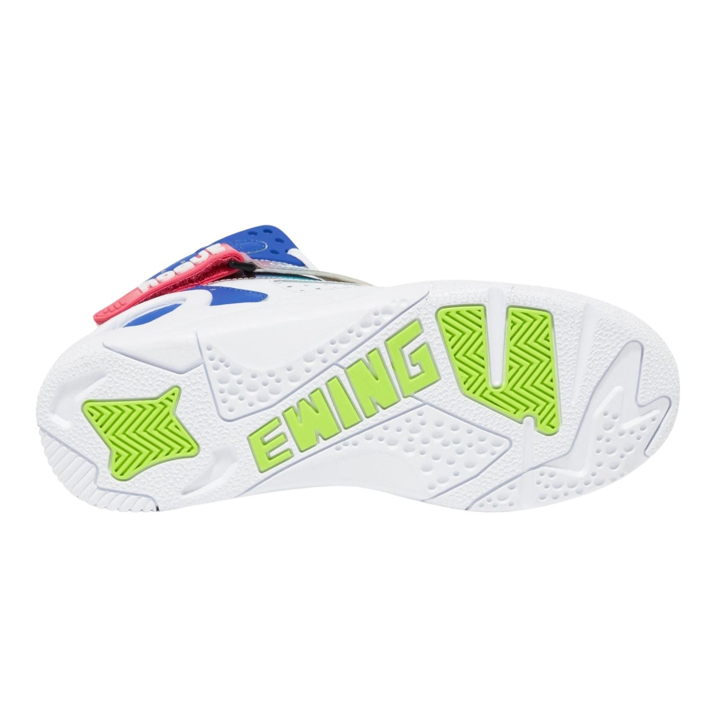 Patrick Ewing Athletics Men's 1EW02656-171  Rogue White Black Blue Acid Lime Basketball Shoes