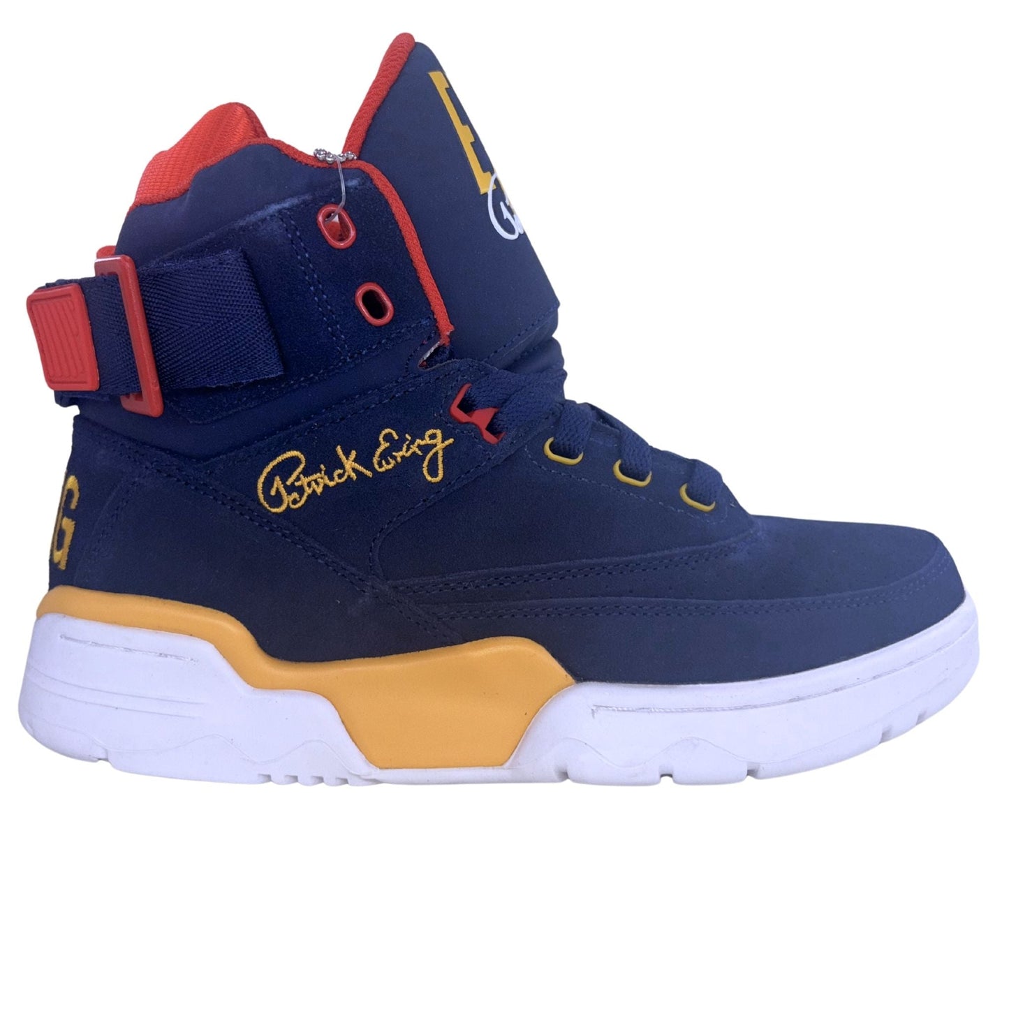 Patrick Ewing Athletics Men's 1EW90128-433 33 HI Bijou Blue Mimosa Red Basketball Shoes