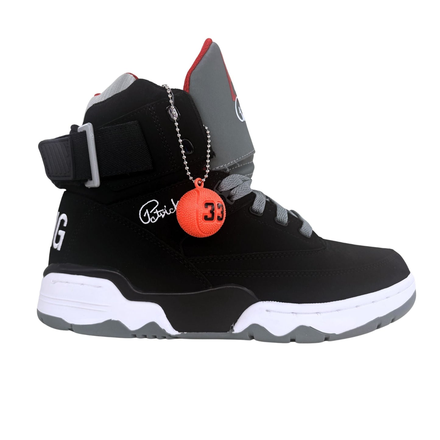 Patrick Ewing Athletics Men's 1EW90165-005 33 HI Black Grey Red Basketball Shoes