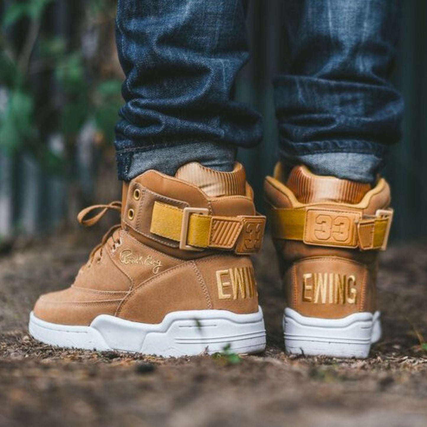 Patrick Ewing Athletics Men's 1EW90196-920 33 HI Tan White Basketball Shoes