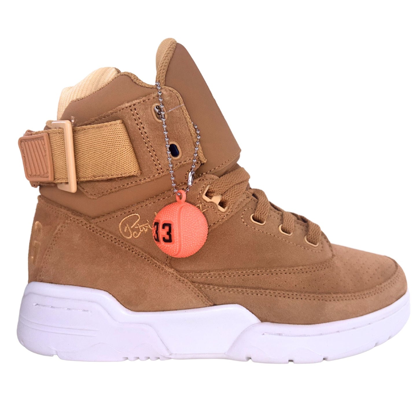 Patrick Ewing Athletics Men's 1EW90196-920 33 HI Tan White Basketball Shoes