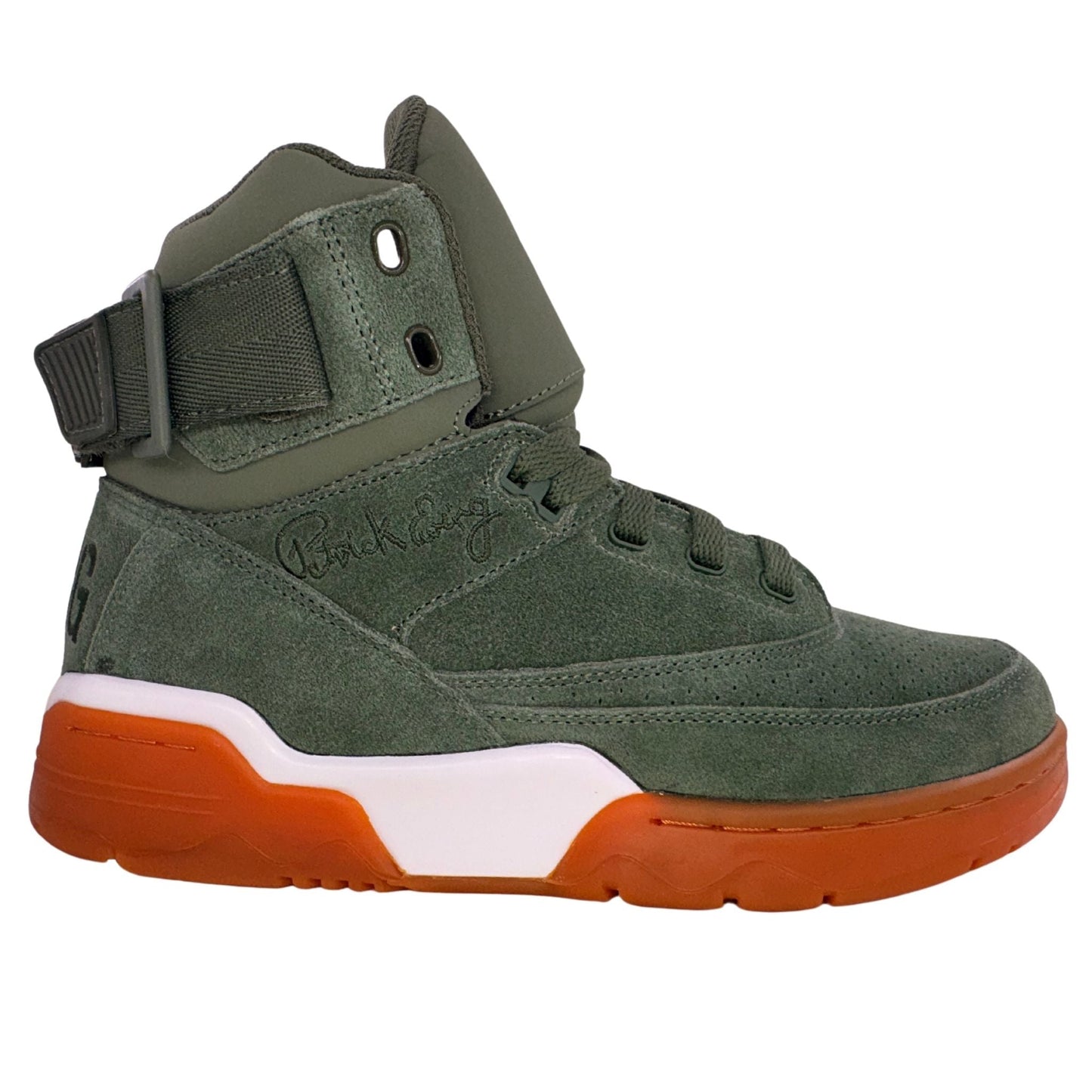 Patrick Ewing Athletics Men's 1EW90212-363 33 HI Chive Green White Gum Basketball Shoes