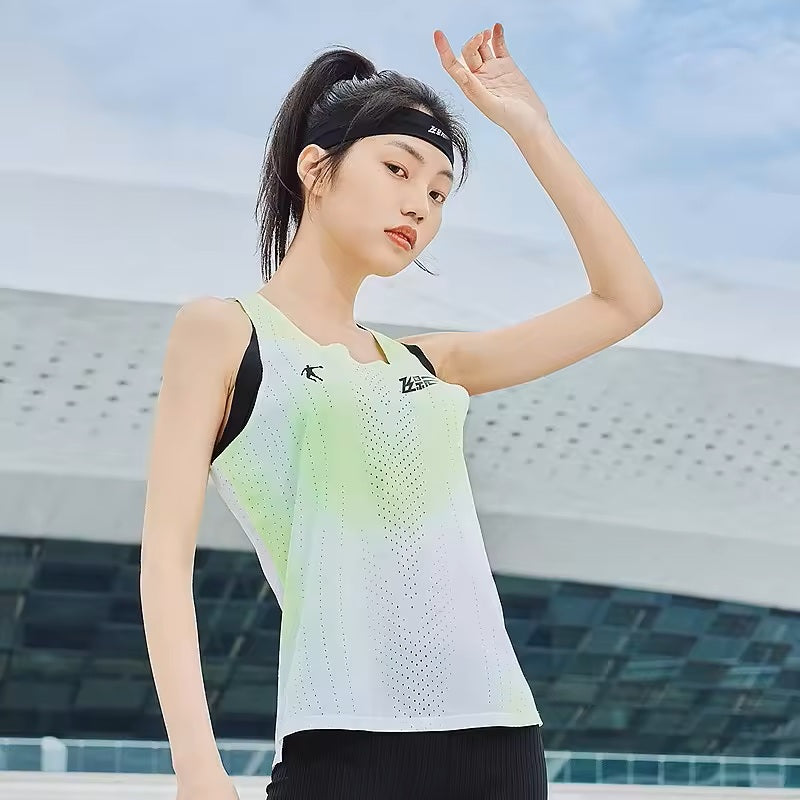 Qiaodan Women's Vest - Feiying Green Print