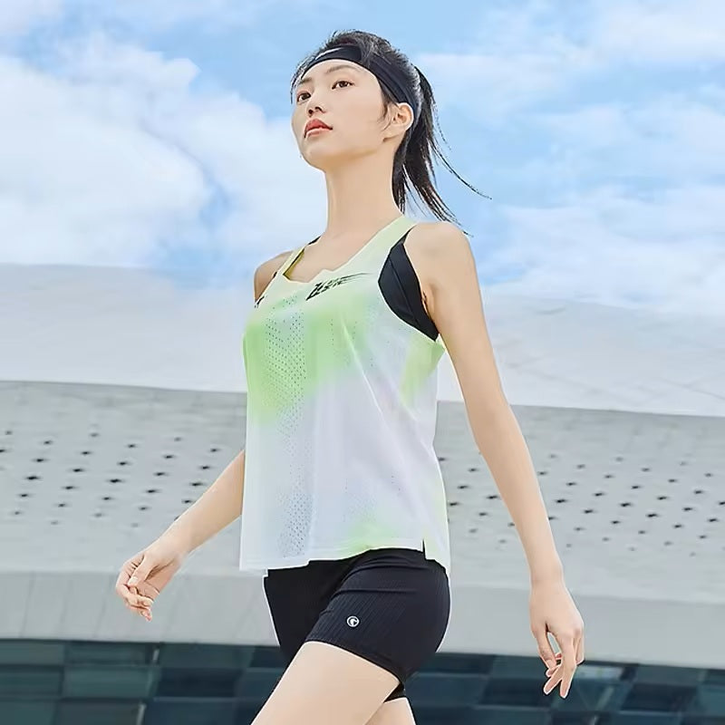 Qiaodan Women's Vest - Feiying Green Print