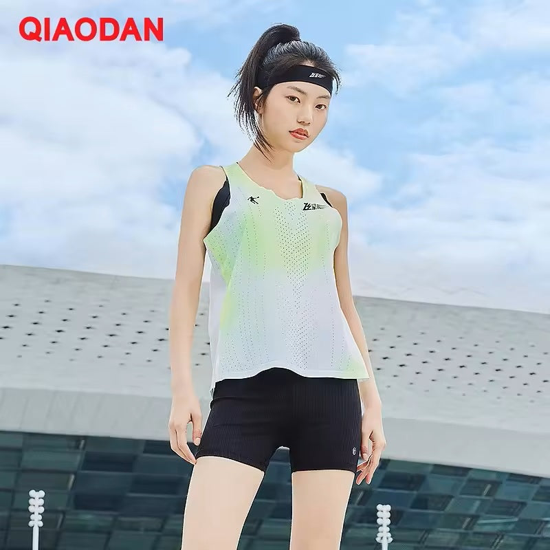 Qiaodan Women's Vest - Feiying Green Print