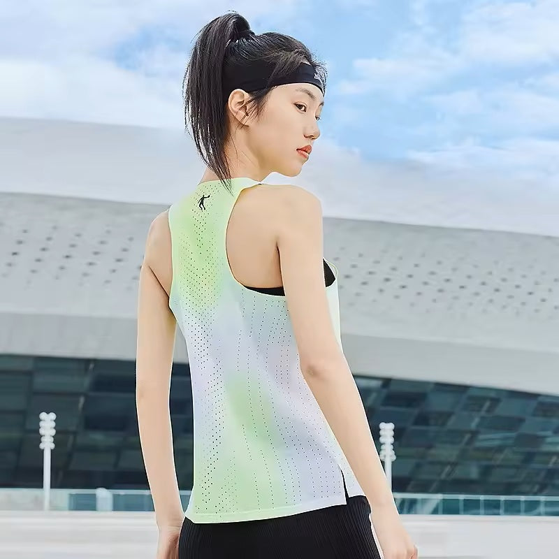 Qiaodan Women's Vest - Feiying Green Print