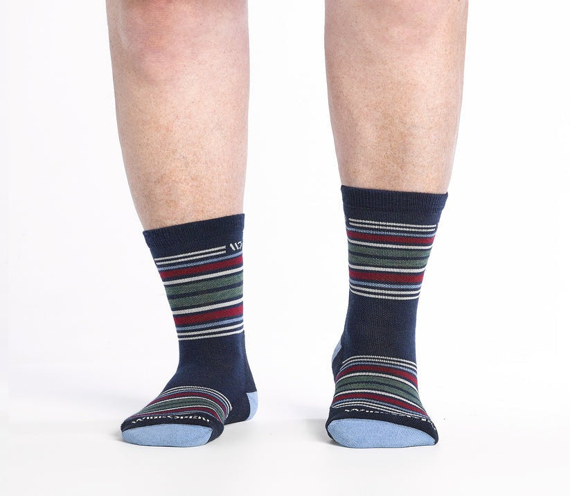 Multi Stripe Cushioned Micro Crew Socks