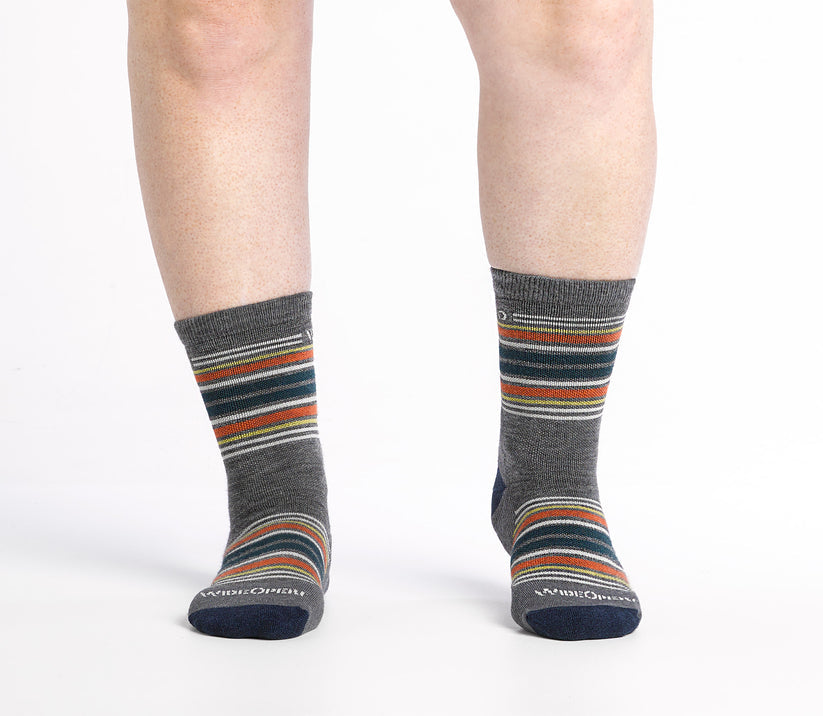 Multi Stripe Cushioned Micro Crew Socks
