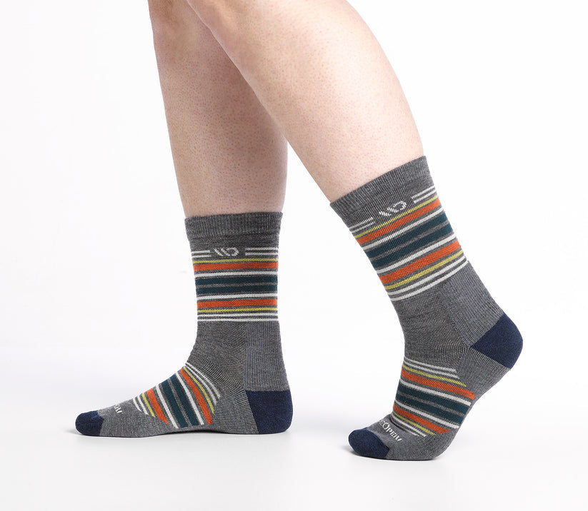Multi Stripe Cushioned Micro Crew Socks