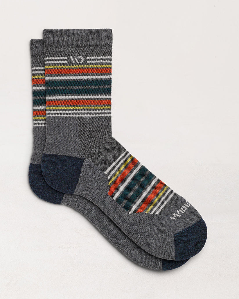 Multi Stripe Cushioned Micro Crew Socks