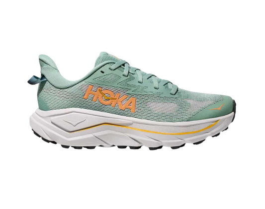 Hoka Challenger 8 womens trail running shoe in jade cosmic grey colour