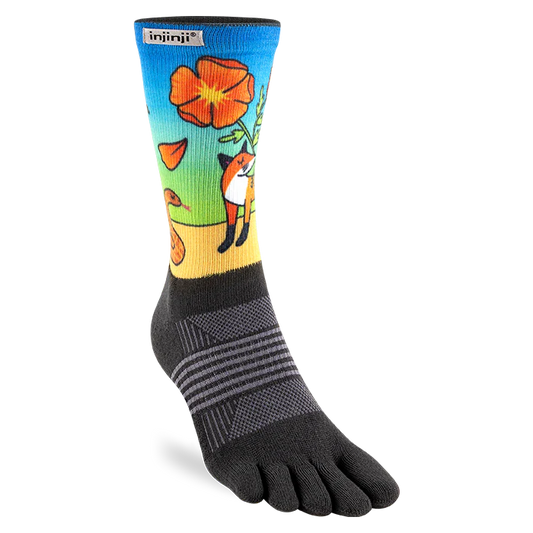 Injinji Trail Sock | Midweight | Crew Length | Fox | Womens