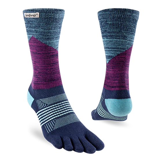 Injinji Trail Sock | Midweight | Crew Length | Twilight | Womens