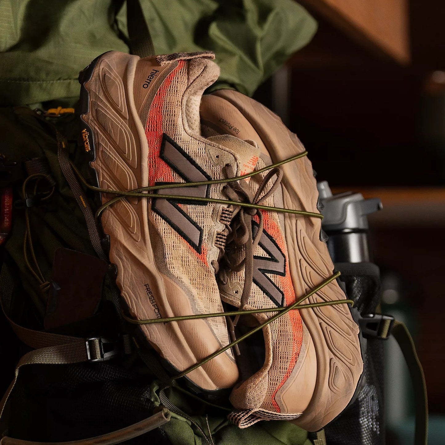 New Balance Fresh Foam X Hierro v9 Wide | Desert Clay / Earth Shadow / Urgent Red | Mens