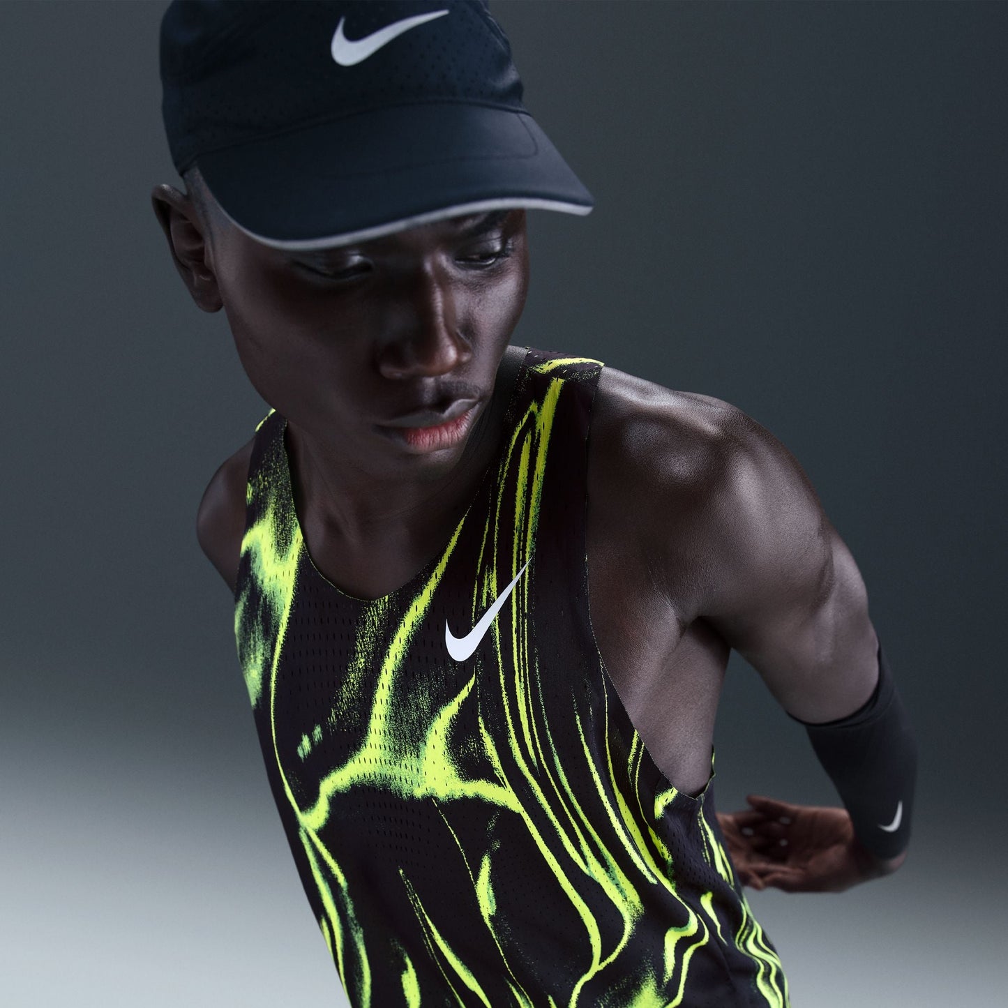 Nike AeroSwift Elite Entry Singlet | Volt / White | Mens